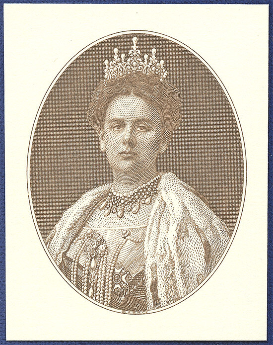 AMERICAN BANK NOTE Co. ENGRAVING: QUEEN WILHELMINA NETHERLANDS INDIES 1919