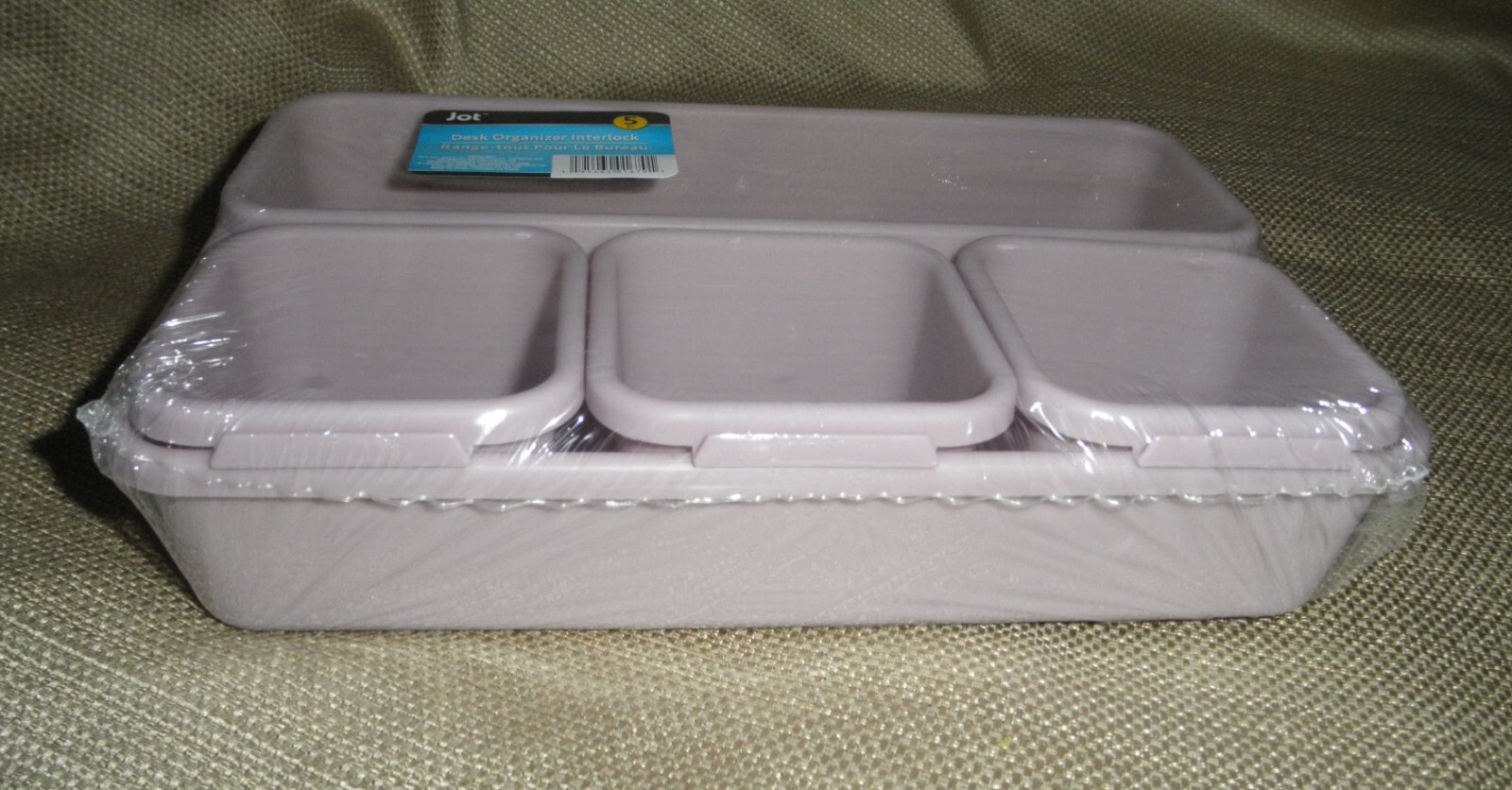 NEW by JOT, DESK ORGANIZER INTERLOCK 5 PIECES (LIGHT PURPLE) OFFICE, PLASTIC