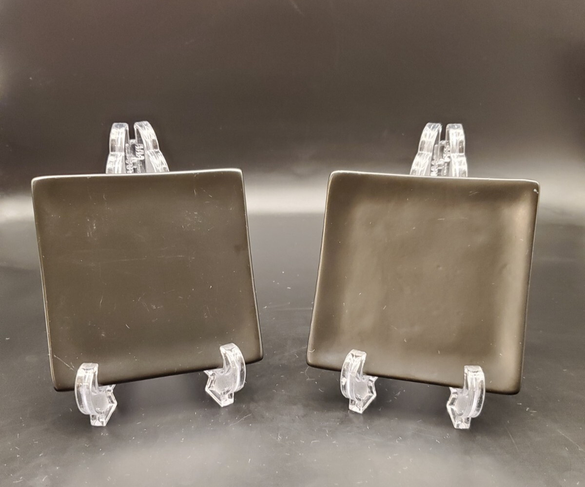 Matte Black Square Candle Plates