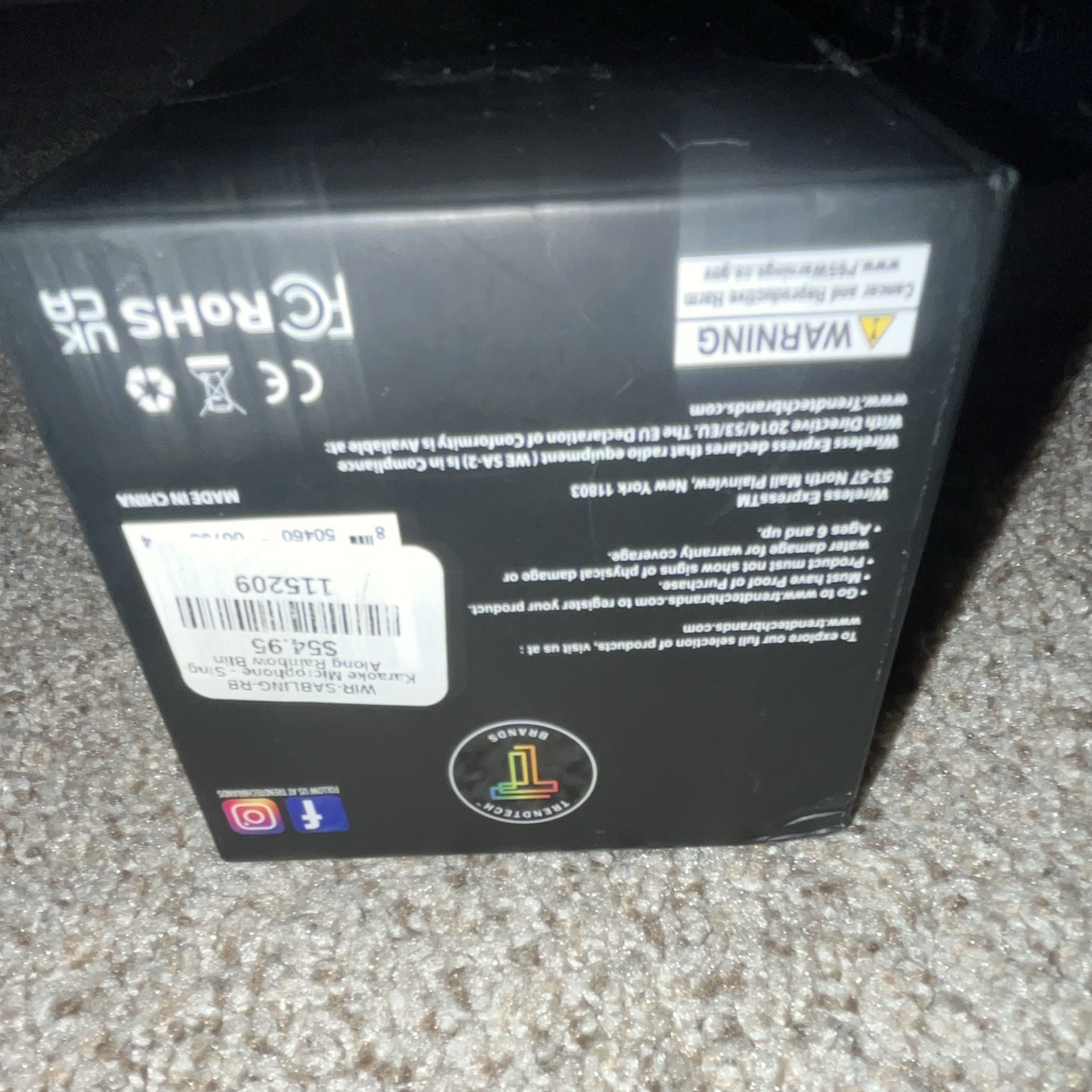 Trendtech Brands Sing-a-long Bling Karaoke Mic Bluetooth Speaker USB, Multi