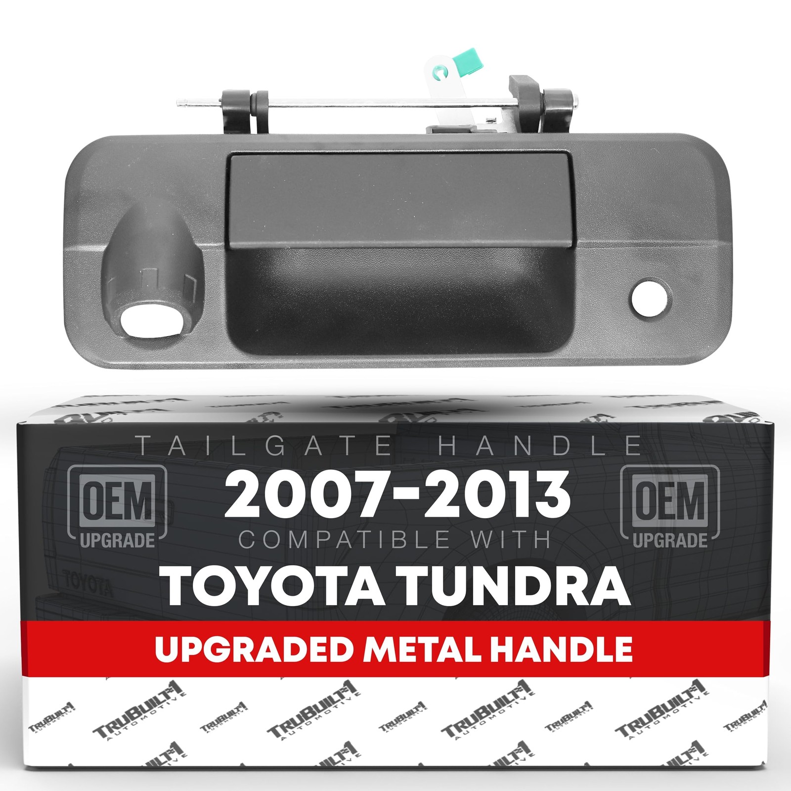 Tailgate Handle, Upgraded Metal for 2007-2013 Toyota Tundra, Textured Black -...