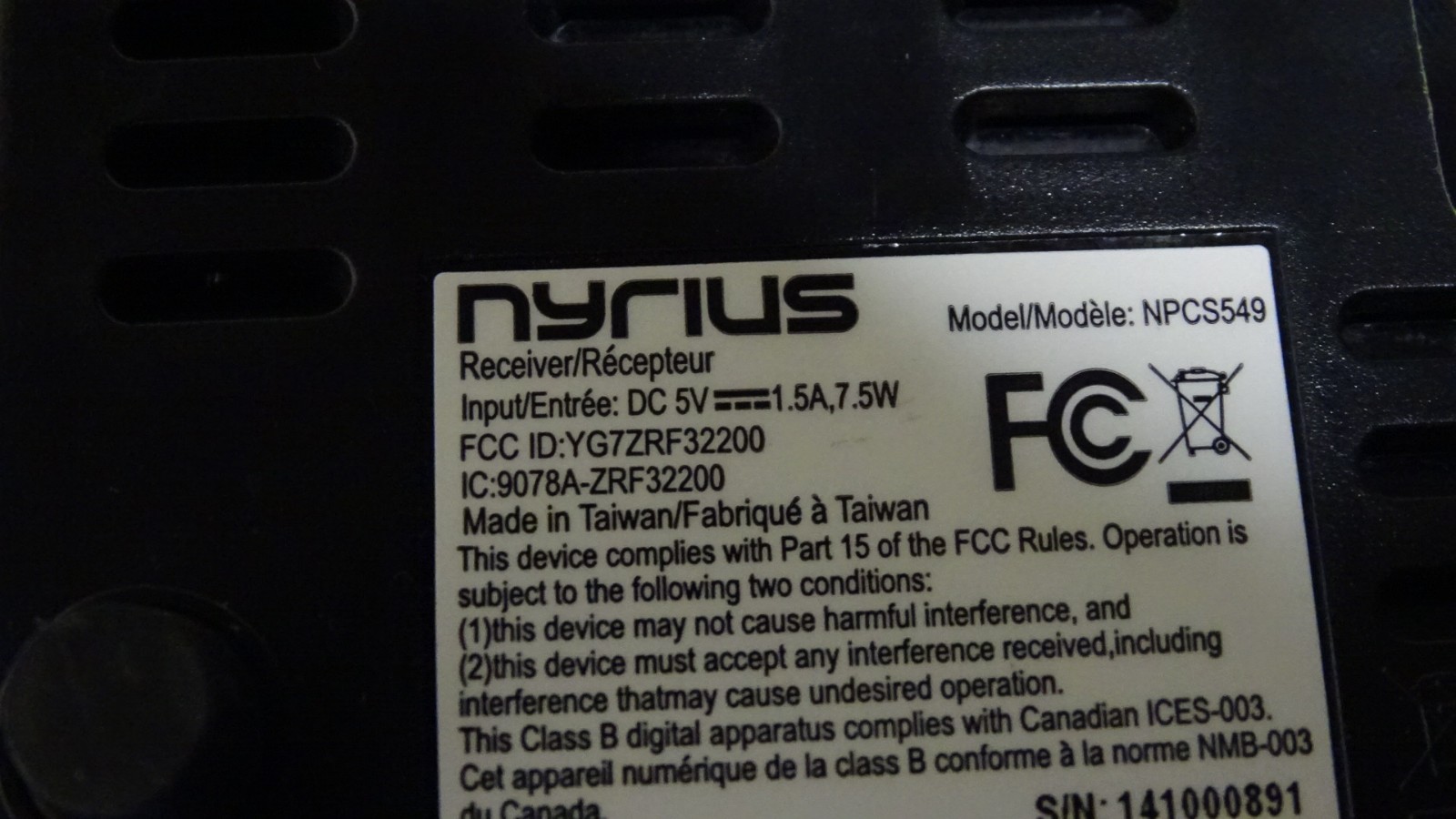 Nyrius Aries Prime NPCS549 Wireless HD Receiver - Receiver only