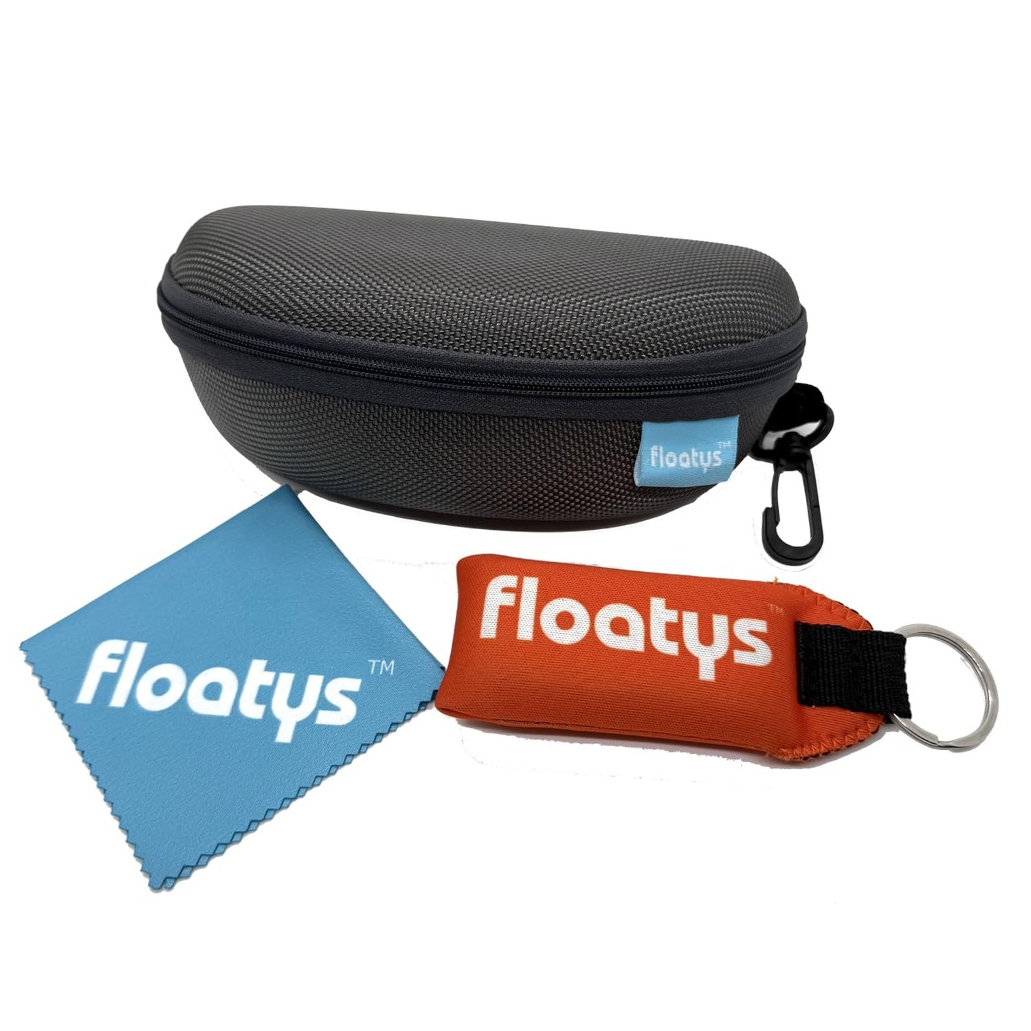 Semi Hard EVA Sunglasses Case with Clip | Non-Floating | Includes Cleaning Cl...