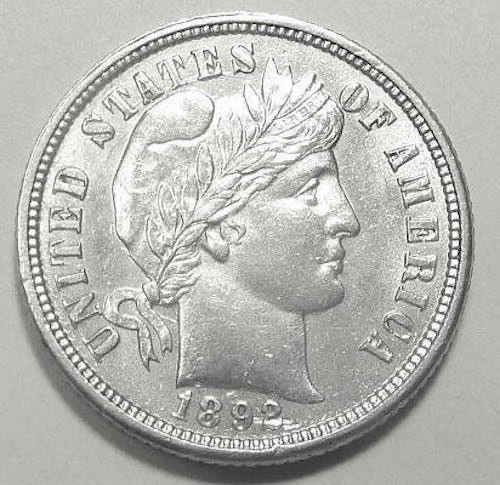 1892-O BARBER SILVER DIME CHOICE UNCIRCULATED HIGH GRADE