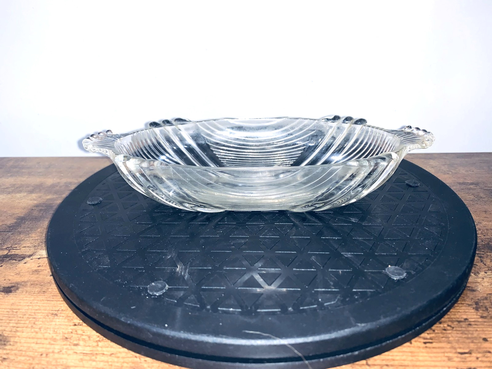 Vintage Pressed Glass 8 1/4 inch Bread(?) Dish
