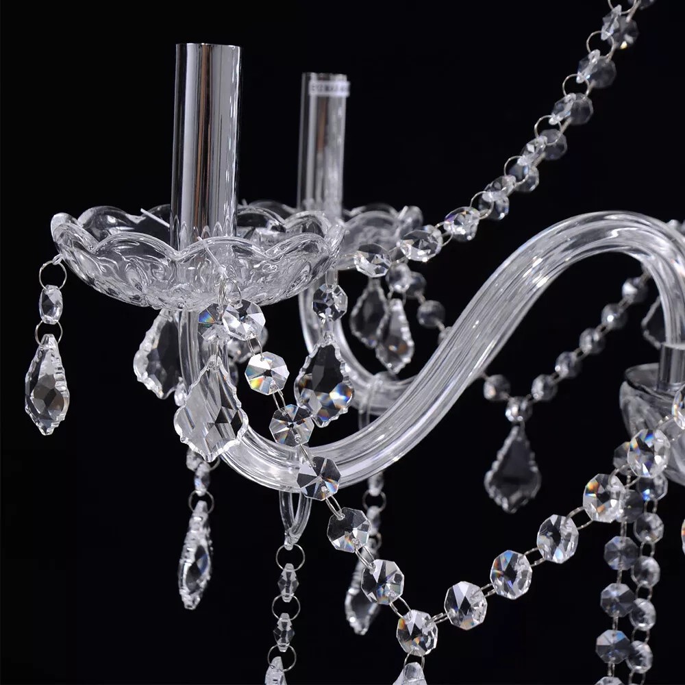 E12 Elegant Crystal Candle Decoration Chandelier Pendant Ceiling Light 6 Lamp