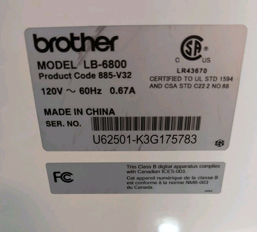 Brother # LB-6800 Project Runway Computerized Sewing / Embroidery Machine