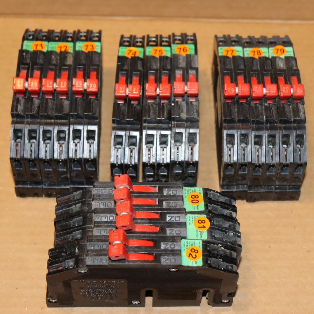 One Single Breaker  Original OEM  Zinsco RC38-20  2 Pole 20 Amp w/ Tie Bar  OG#s