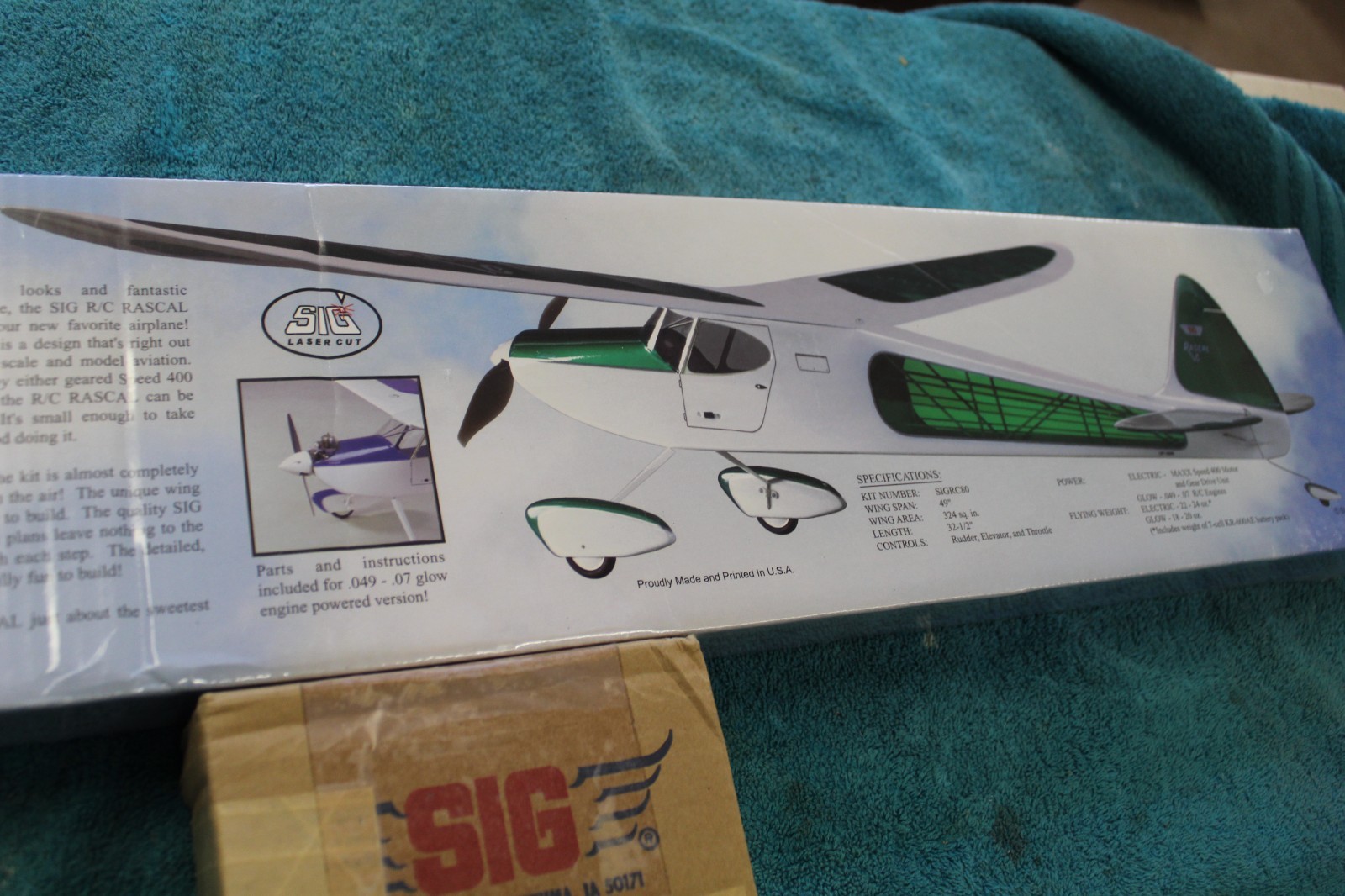 Sig, R/C Rascal and Power Pack Kit, 49" Balsa Plane Kit