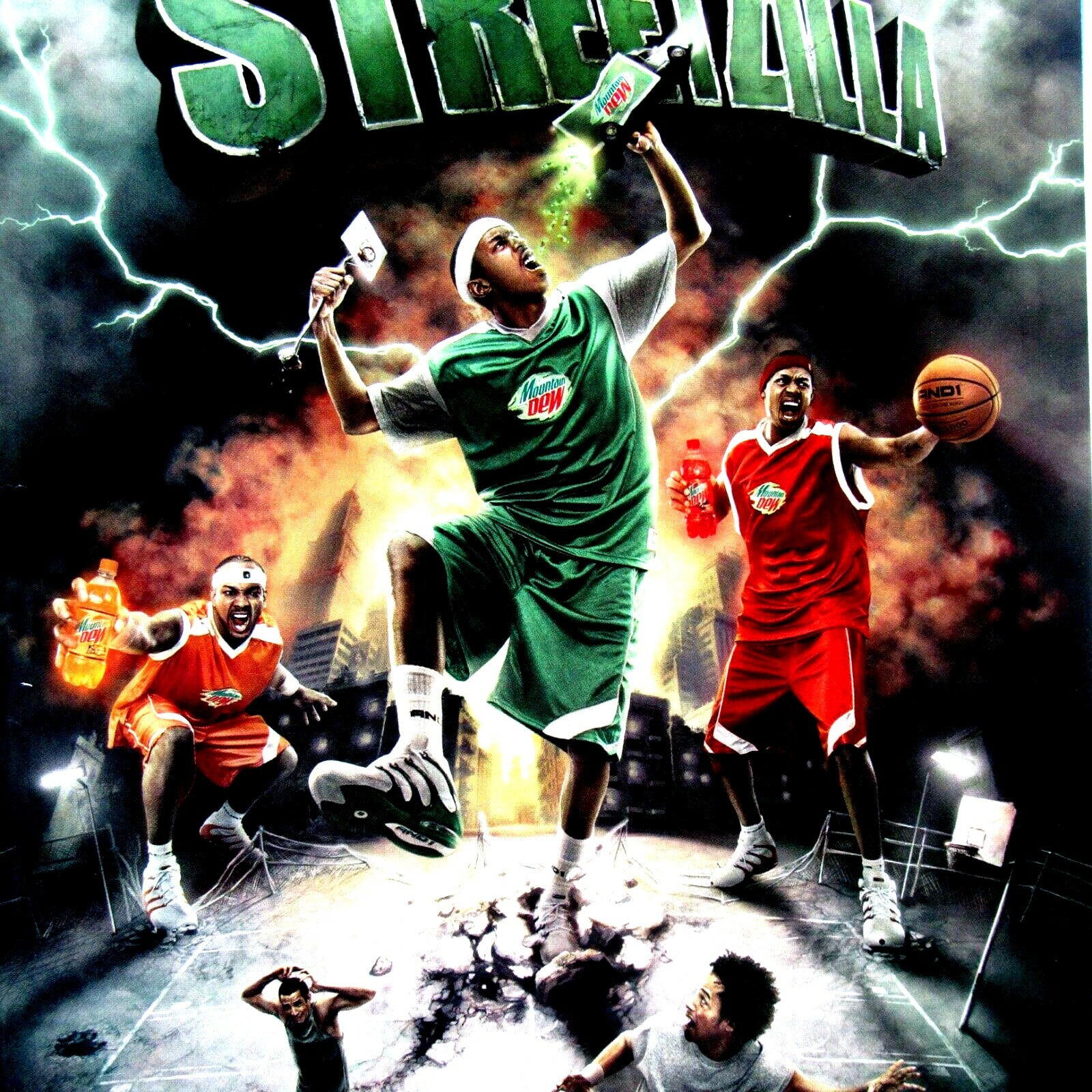 Mountain Dew Streetzilla Dew Made Them Unstoppable Original 2005 Print Ad