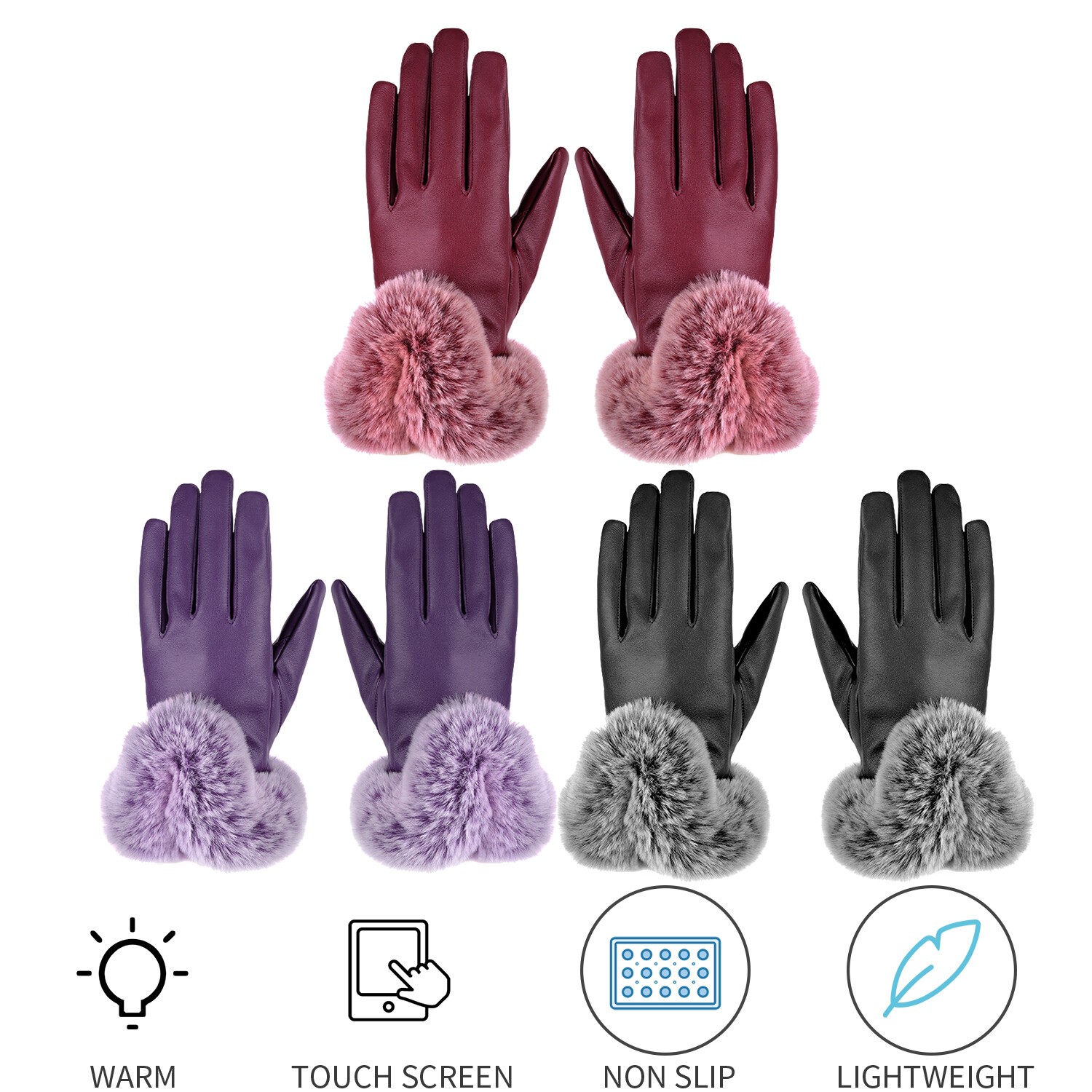 Women's Ladies Lambskin Leather Gloves Thermal Winter Warm Driving Soft Lining