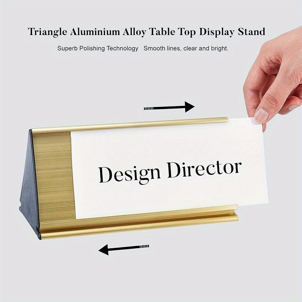2sets Triangle Aluminium Alloy Table Top Display Stand Double Sided 84x200x96mm