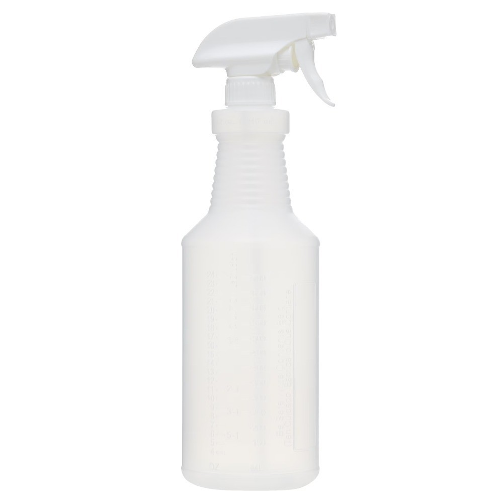 32 Ounce Empty Plastic Spray Bottle, 12 Pack, Clear Refillable Container for