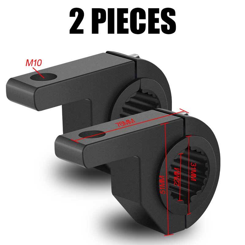 2X Motorcycle 22-31mm Headlight Fog Spot Light Bracket Mount Fork Clamp Holder