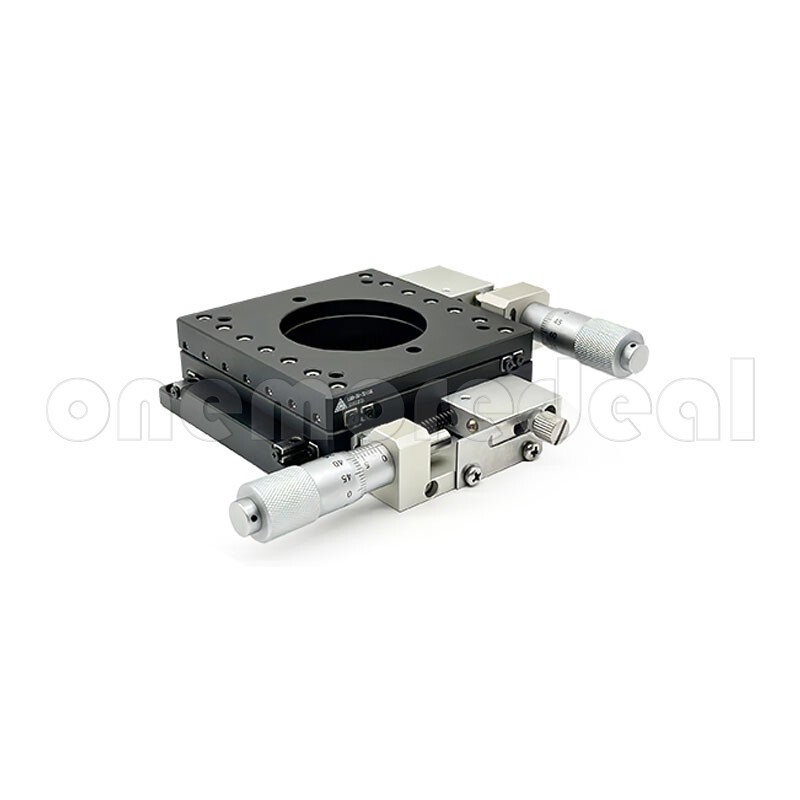 70*70mm Hollow XY Table Sliding Table 13mm Travel w/ Micrometer Heads