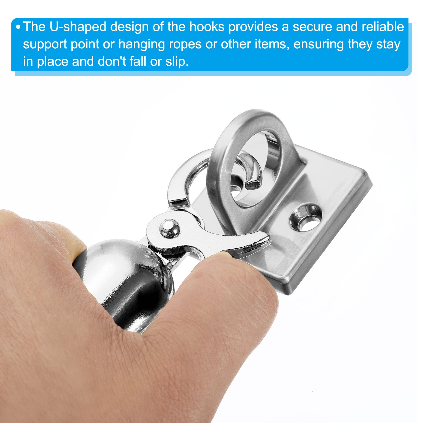 Pad Eye Plate U Hooks Metal Ceiling Hook Wall Mount Loop Hardware Ring Hooks