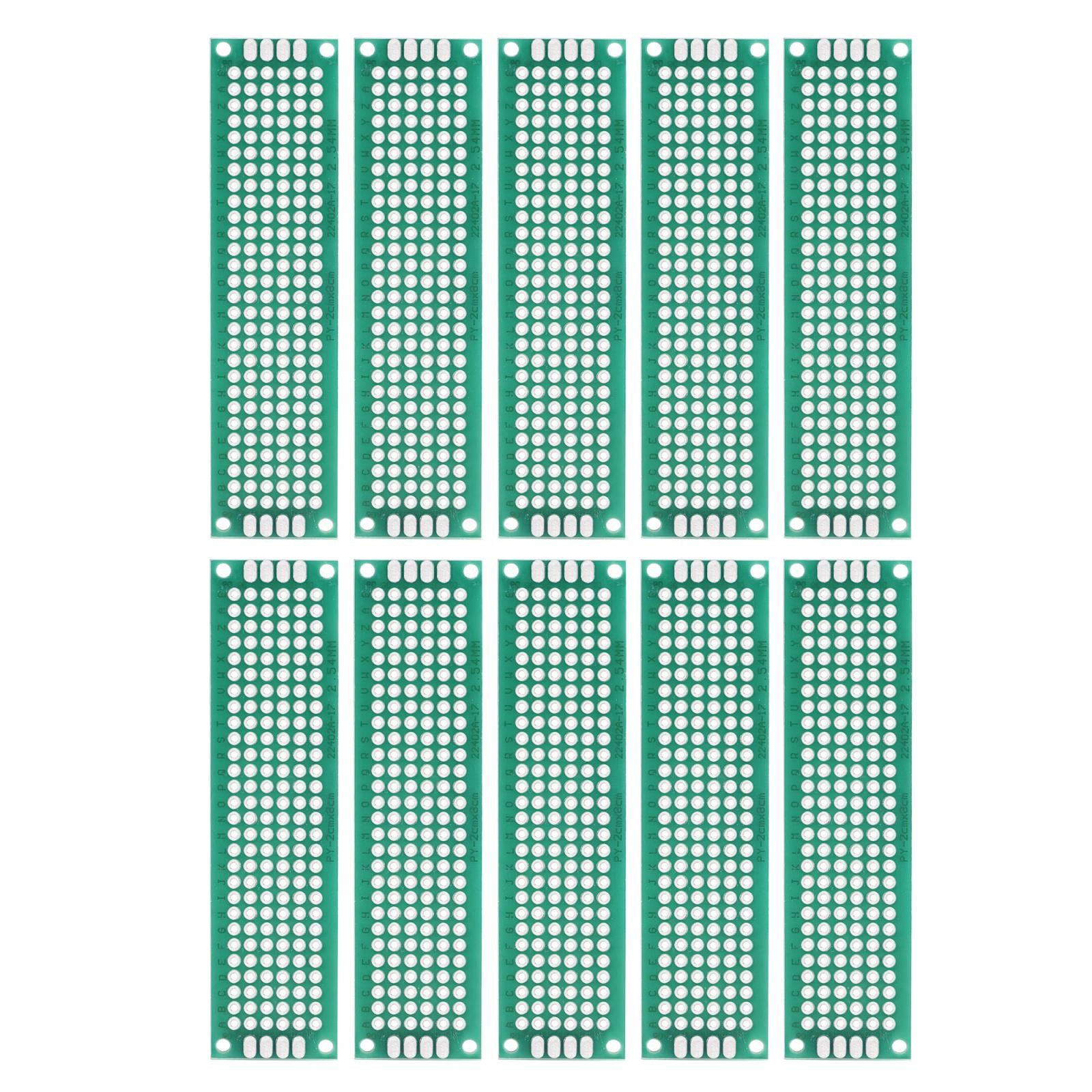 10Pcs PCB Board Single Sided Printed Circuit Prototyping Boards 20mmx80mm