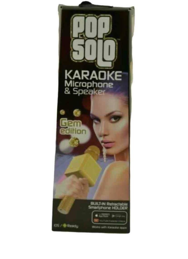 Tzumi Pop Solo Wireless Bluetooth Karaoke Microphone & Speaker with Phone Holder