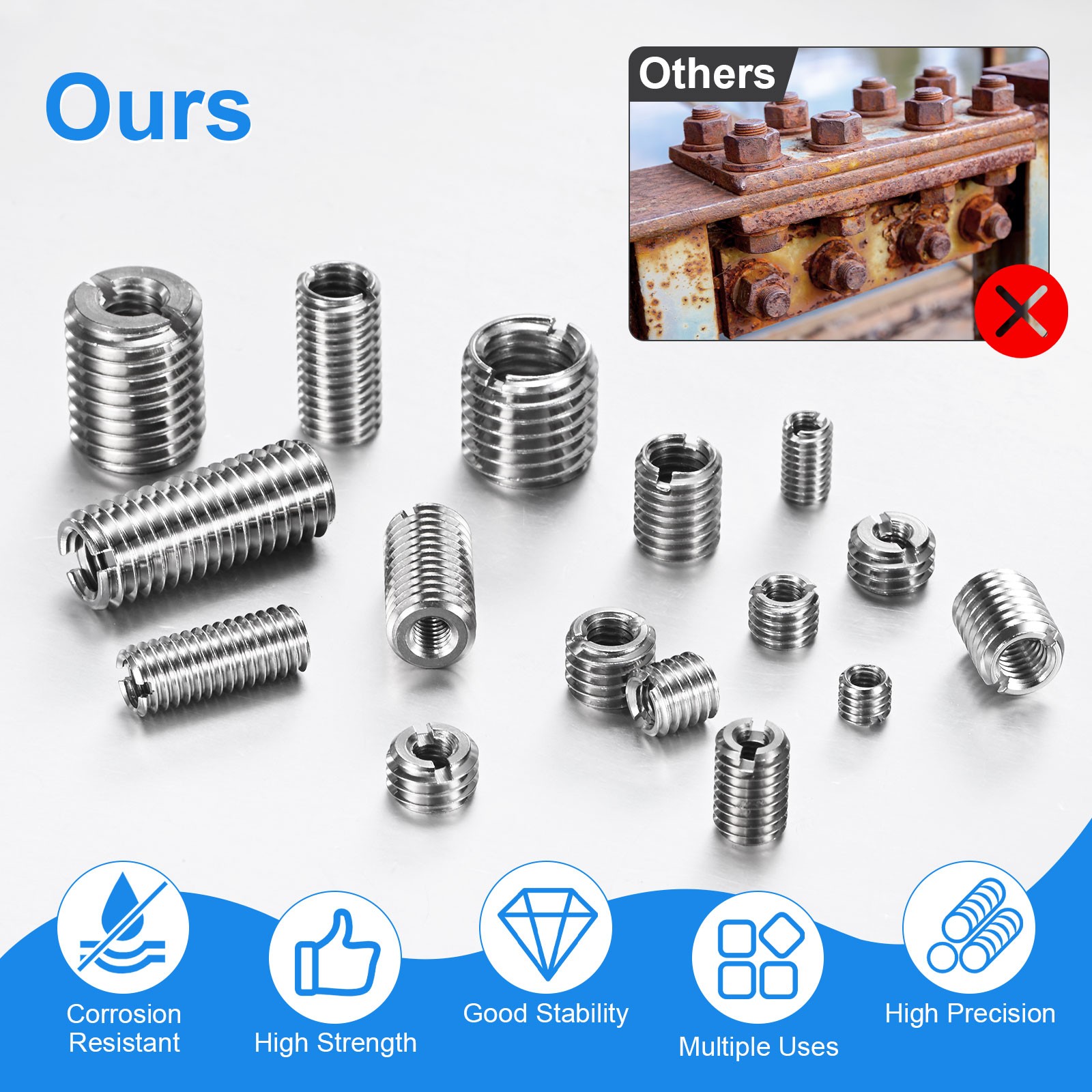 10-Pcs Thread Adapters Sleeve Reducing Nut M12x1.75 Male to M8x1.25 Female 10mmH