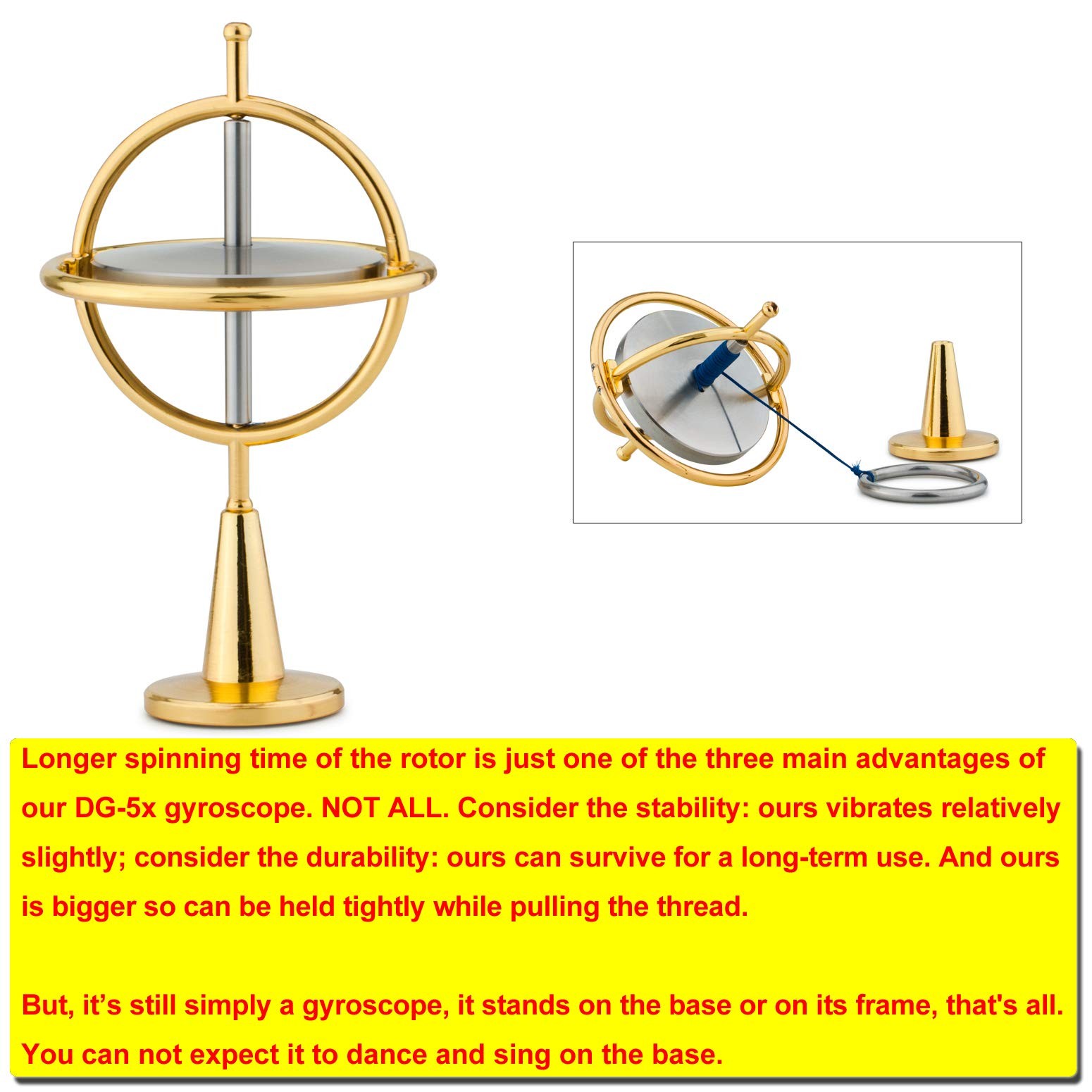 DjuiinoStar Heavy Duty Gyroscope (Solid Stainless Steel Rotor): Initial Speed 8,