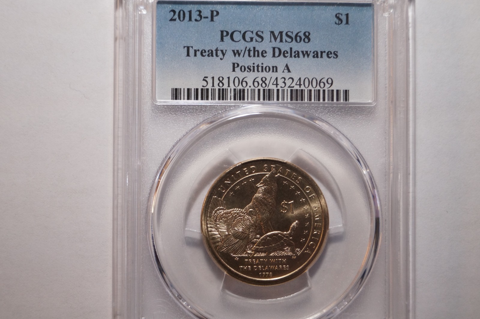 2013-P NATIVE AMERICAN DOLLAR POSITION A GRADED PCGS MS68