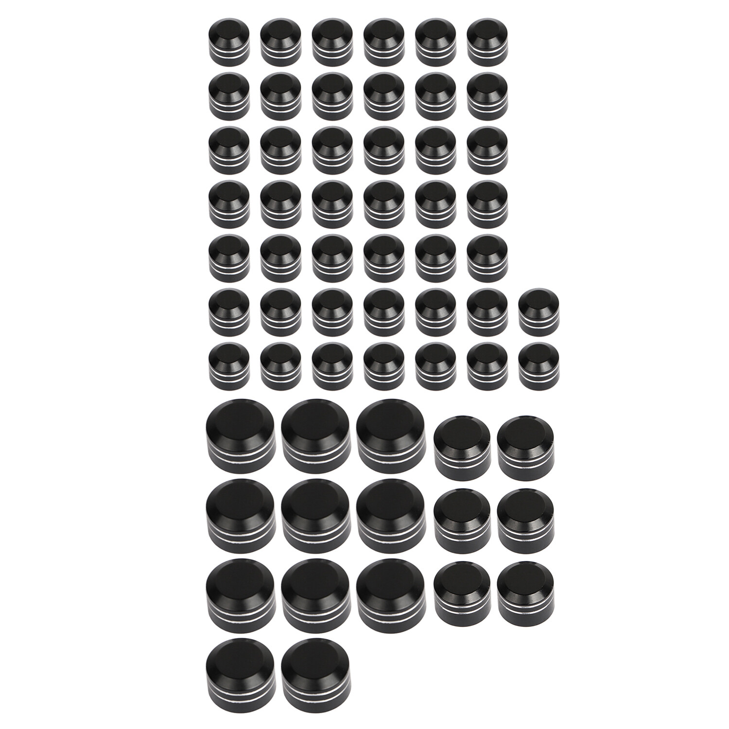 Black Cut Engine Bolt Topper Caps Cover For Harley Road King FLHR Street Glide