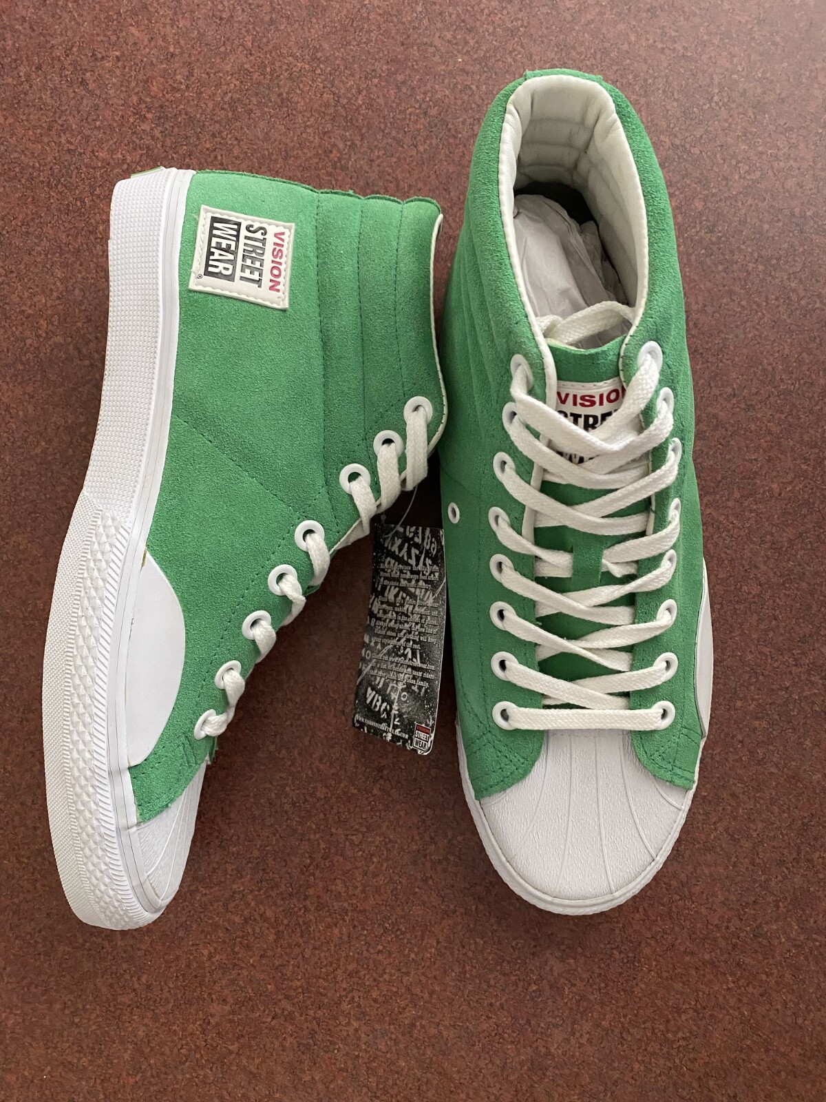 Vintage Vision Street Wear NOS Skateboard Shoes Suede High Top Mens Size 10