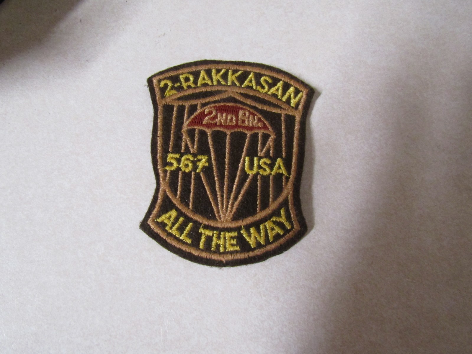 MILITARY PATCH MUCH OLDER 2-RAKKASAN 567 USA ALL THE WAY UNSURE FELT FEEL