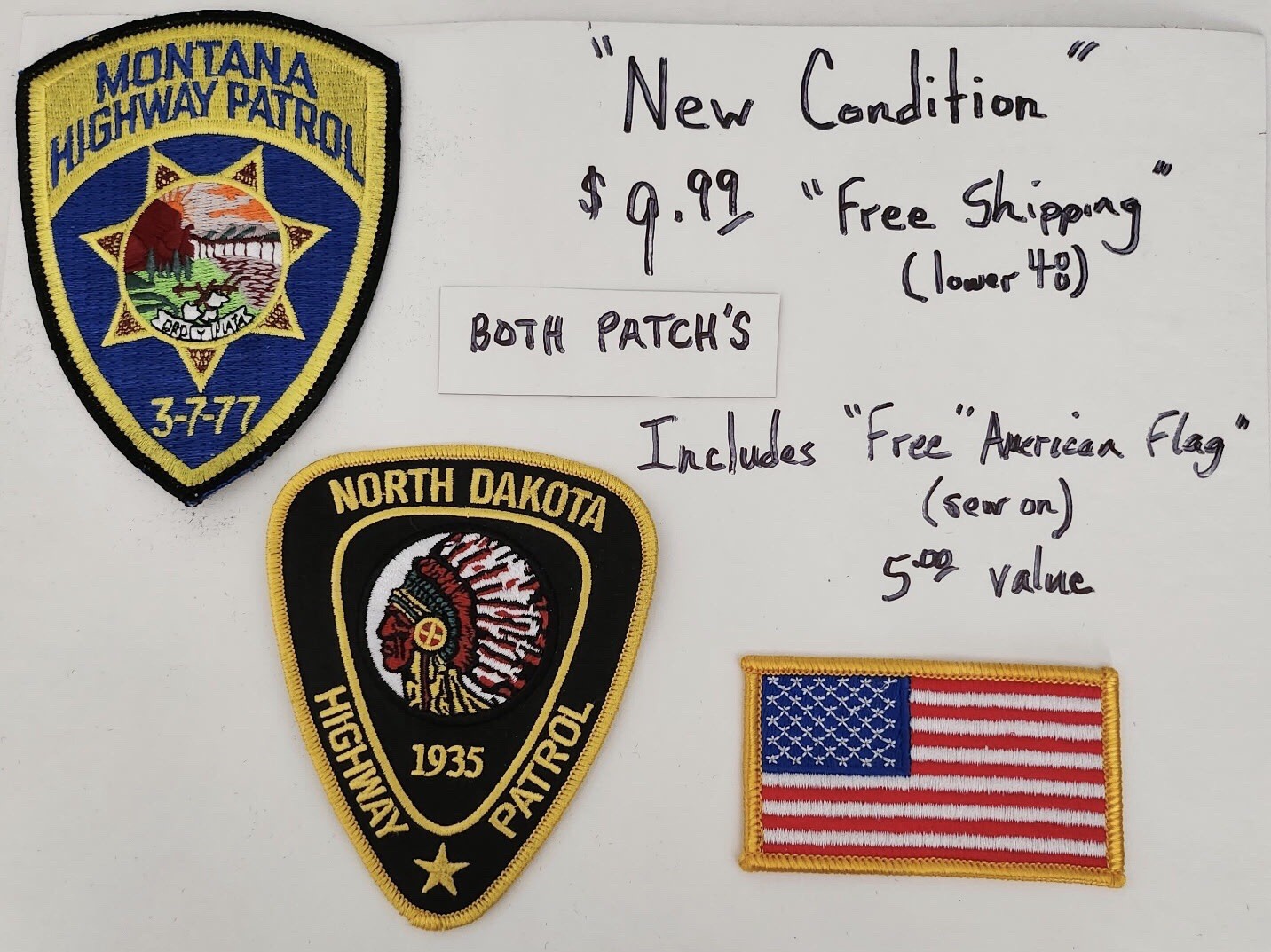 Montana Highway Patrol And North Dakota Highway Patrol Patches