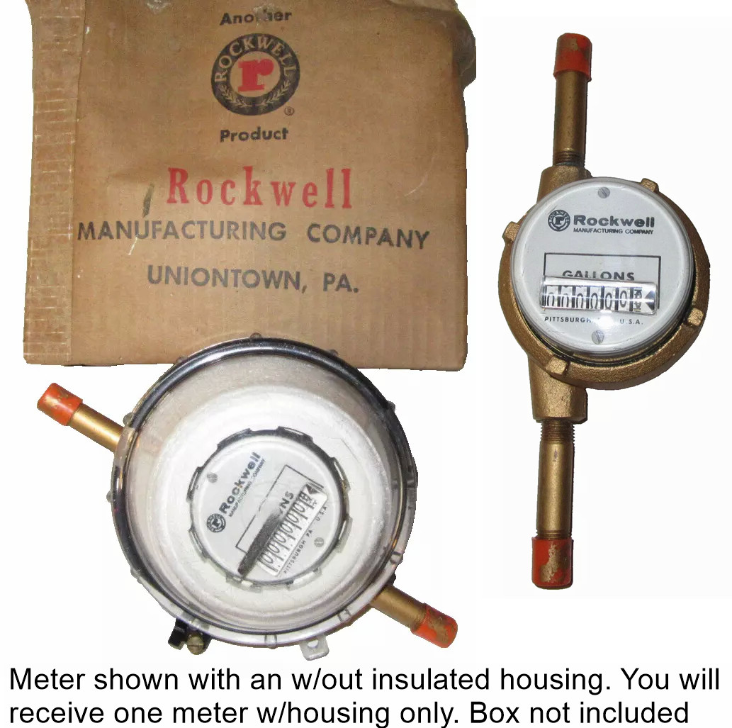 NEW NOS ROCKWEL Gallon Meter Turbine 3/8" NPT Insulated Tamper proof 7 Digit