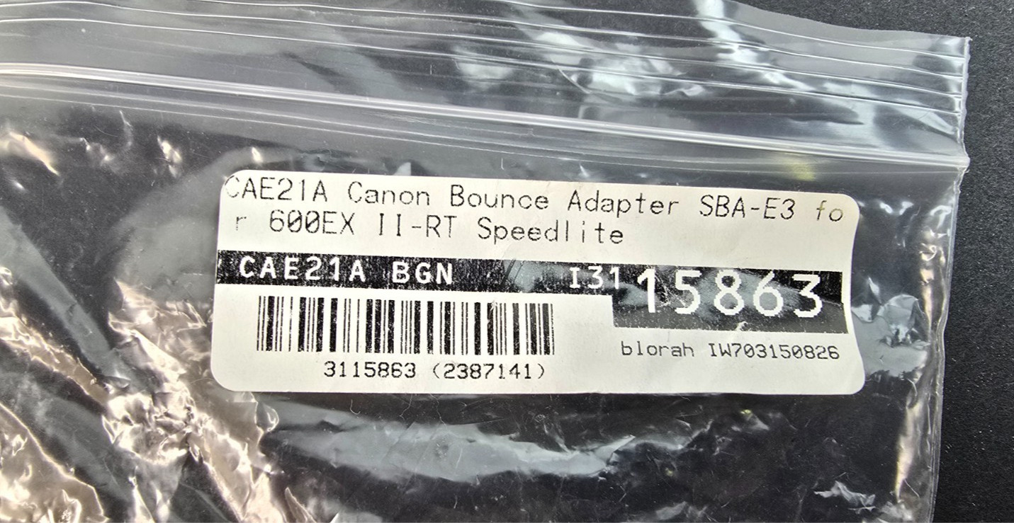 Canon SBA-E3 Bounce Adapter Diffuser For 600EX II-RT Speedlite w/ Packaging