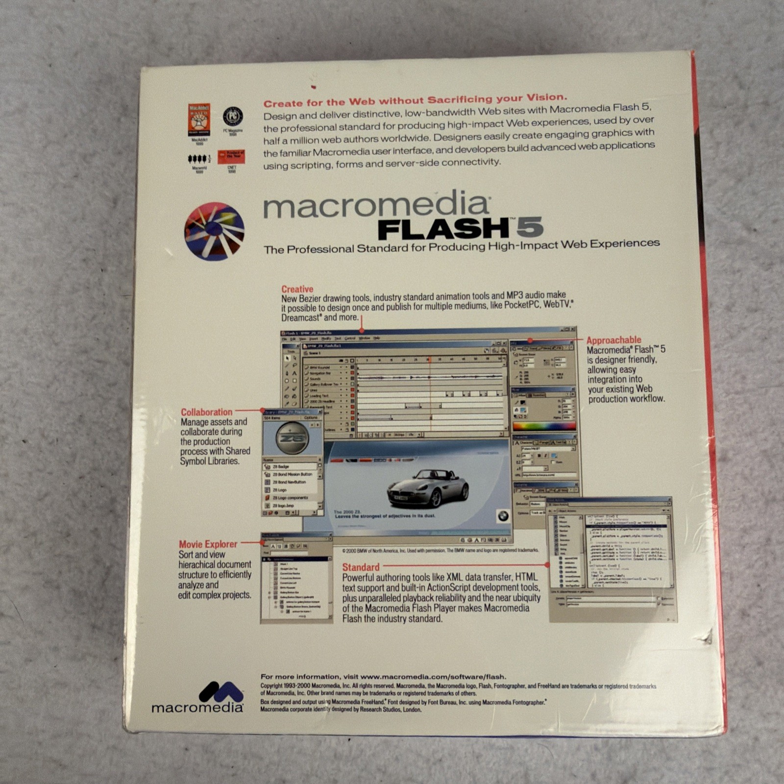 Macromedia Flash 5 for Microsoft Windows 98-NT VINTAGE SOFTWARE New Education