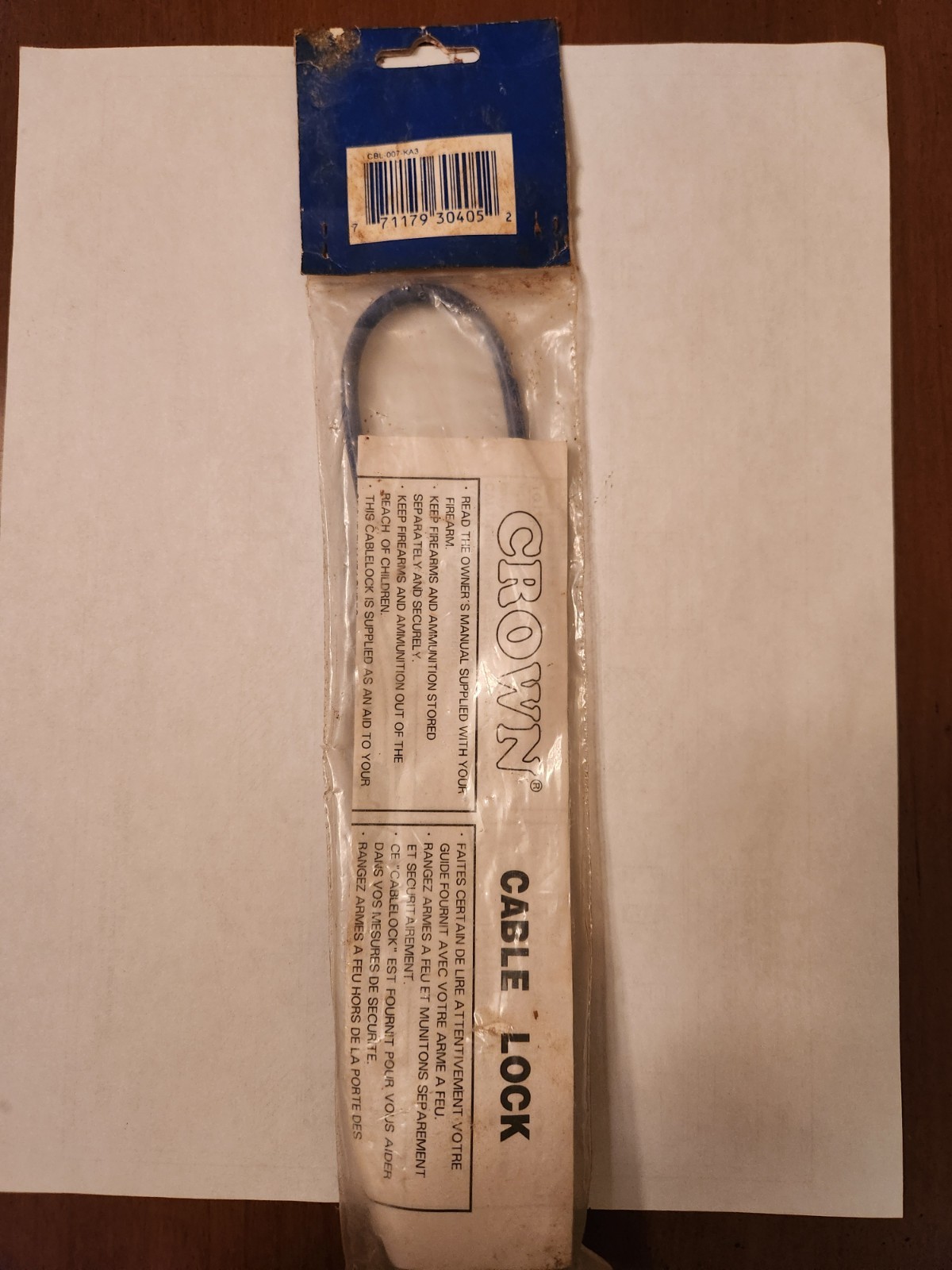 Crown Revolver Safety and Bicycle Cable Lock