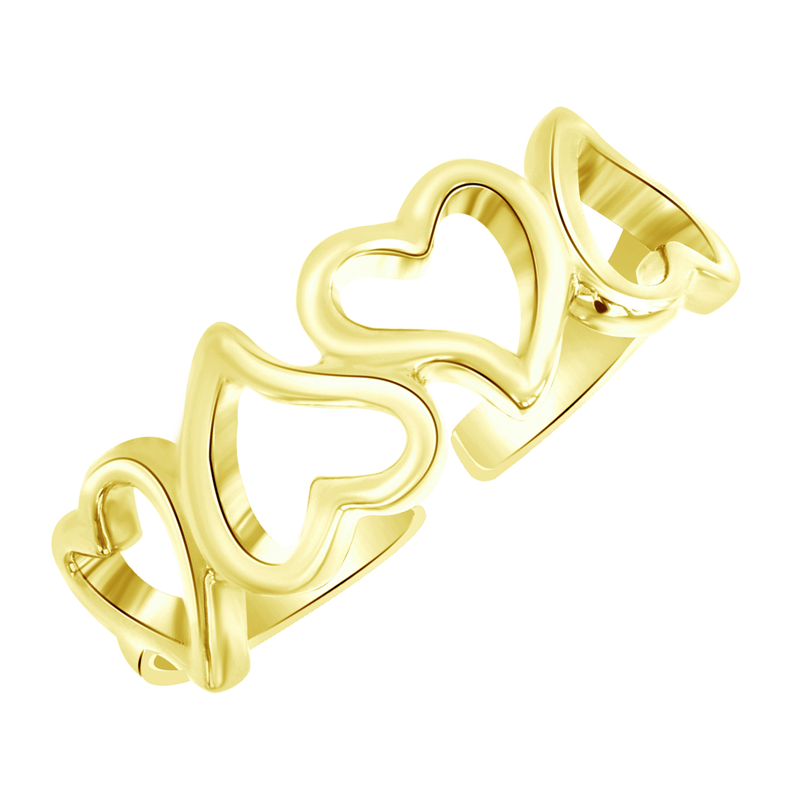 Romantic Lovely Heart Design Adjustable Toe Ring 14k Gold Plated Valentine Gifts