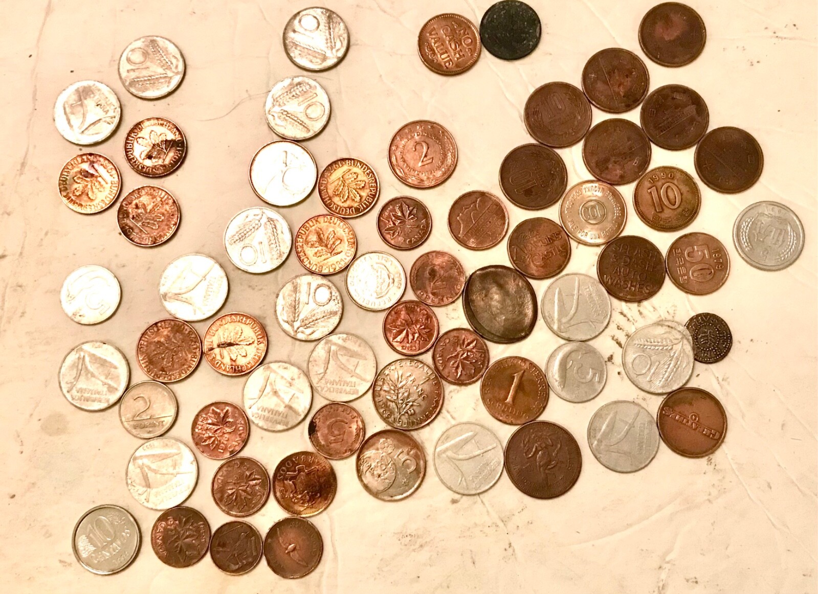 Lot Of Vintage Foreign Coins Tokens