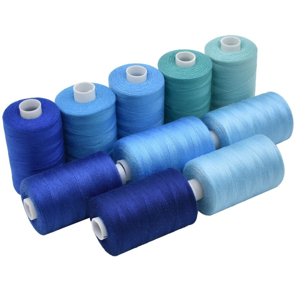 Sewing Thread Set 10 Colors 1000YD Spools Polyester for Sewing & Embroidery