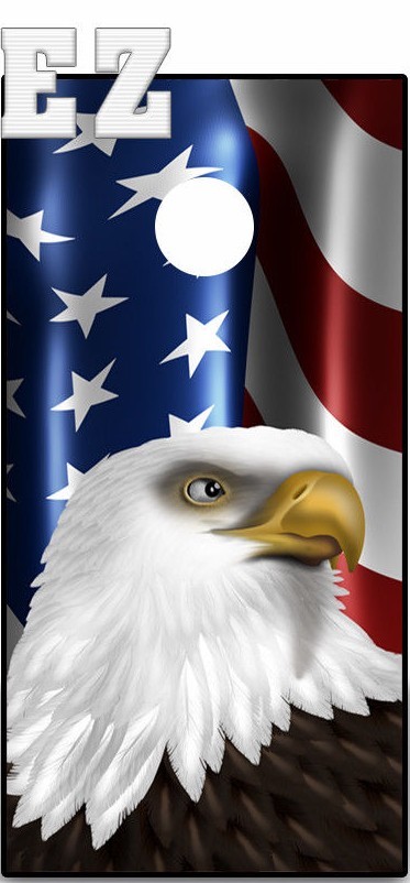 Cornhole Wraps AMERICAN EAGLE RUSTIC FLAG Combo Beanbag Toss Vinyl 2 Decals