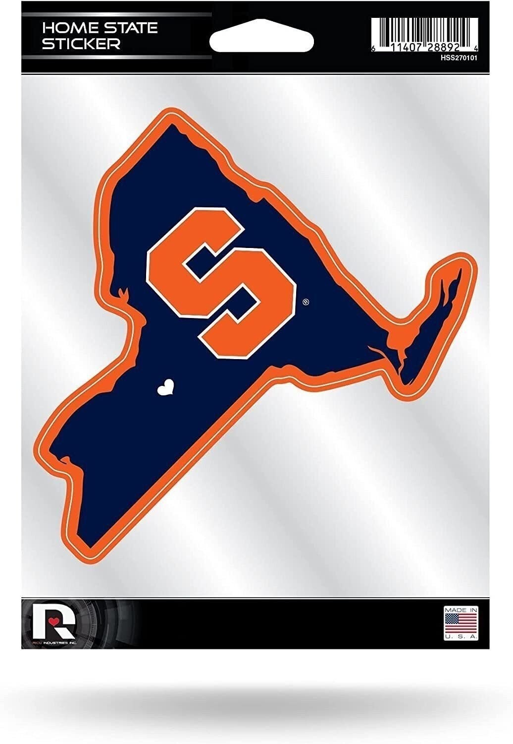 Syracuse University Orange 5 Inch Sticker Decal, Home State Design, Flat...