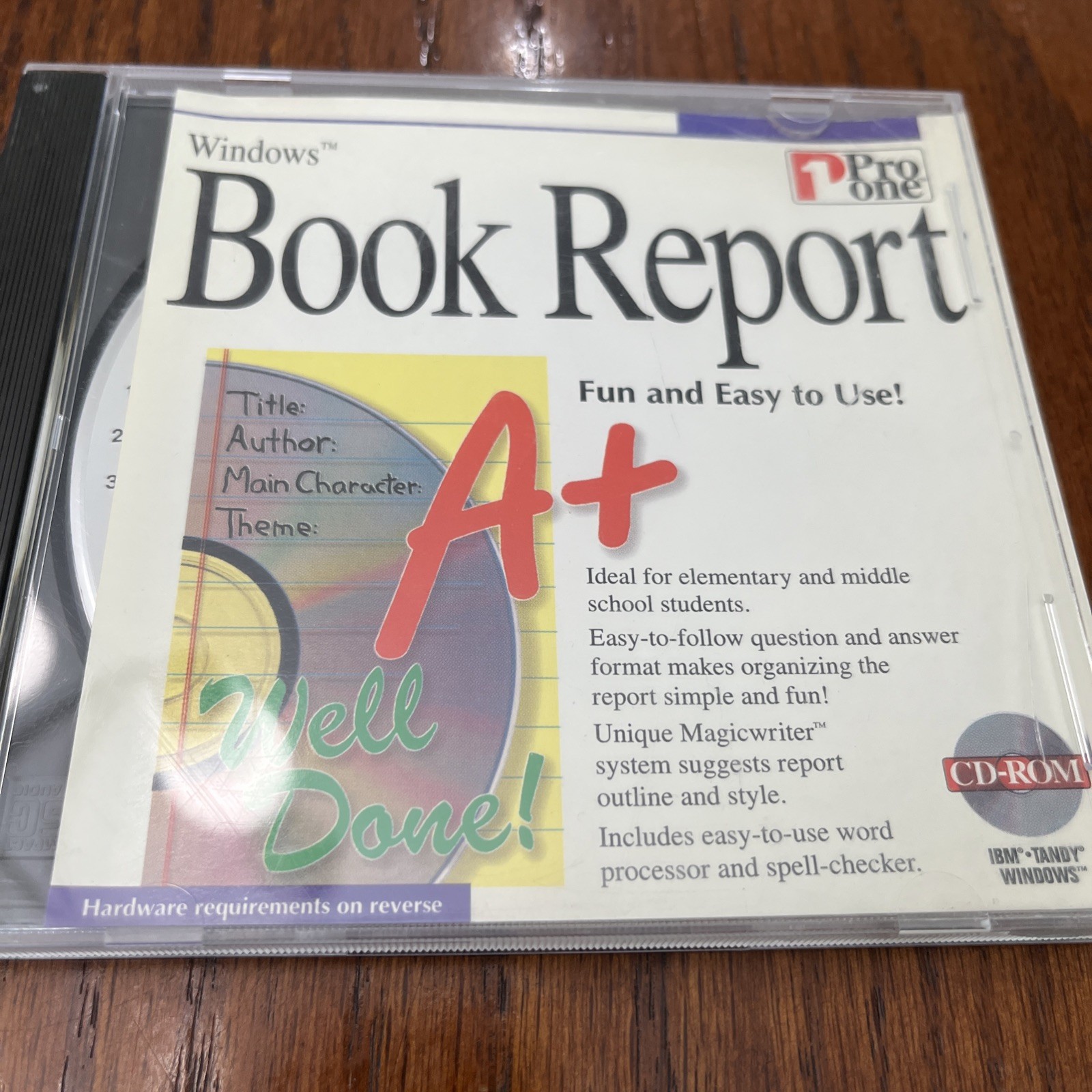 Book Report Pro One CD ROM For Windows 3.1 users