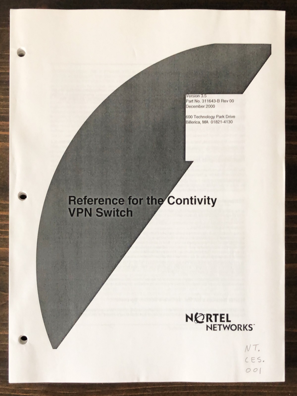 Nortel Networks - Reference For The Contivity VPN Switch (2000)