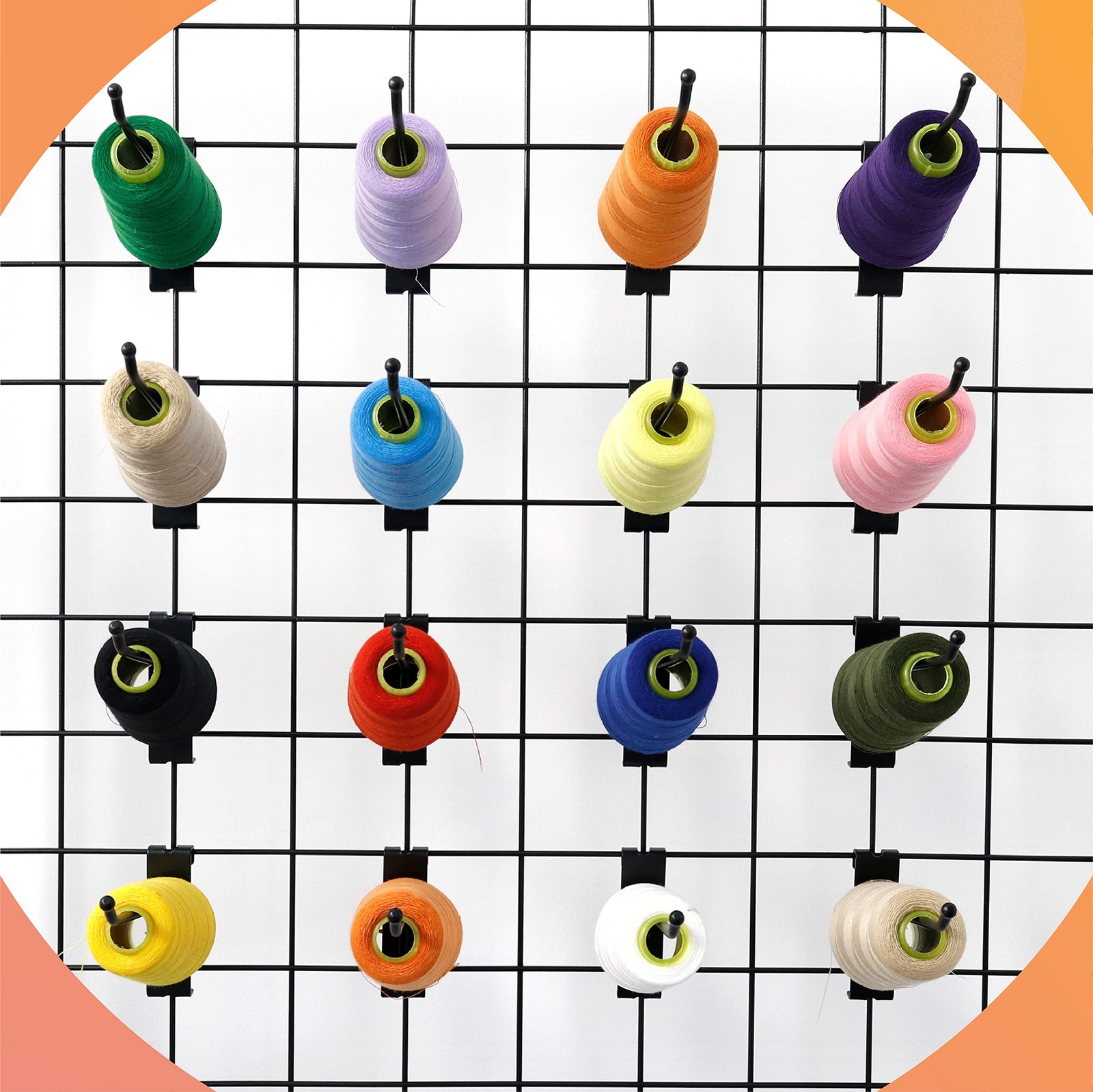 32 Pack 6 Inch Black Gridwall Hooks for 3 × 3 Wire Grid Panel