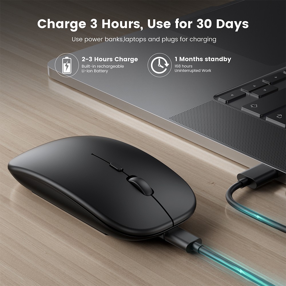 Wireless Mouse, Silent Ultra-thin Laptop Ergonomic Portable Single-mode Mouse