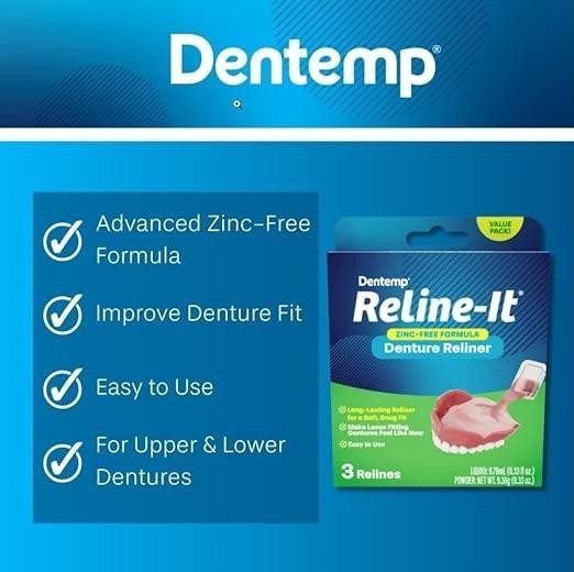 Dentemp Denture Reline Kit Value Pack - Advanced Formula It Denture...