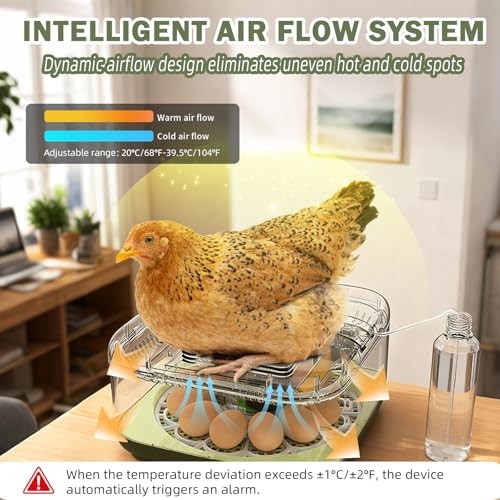 12 Egg Incubators with Temperature and 12 Eggs for Hatching Eggs