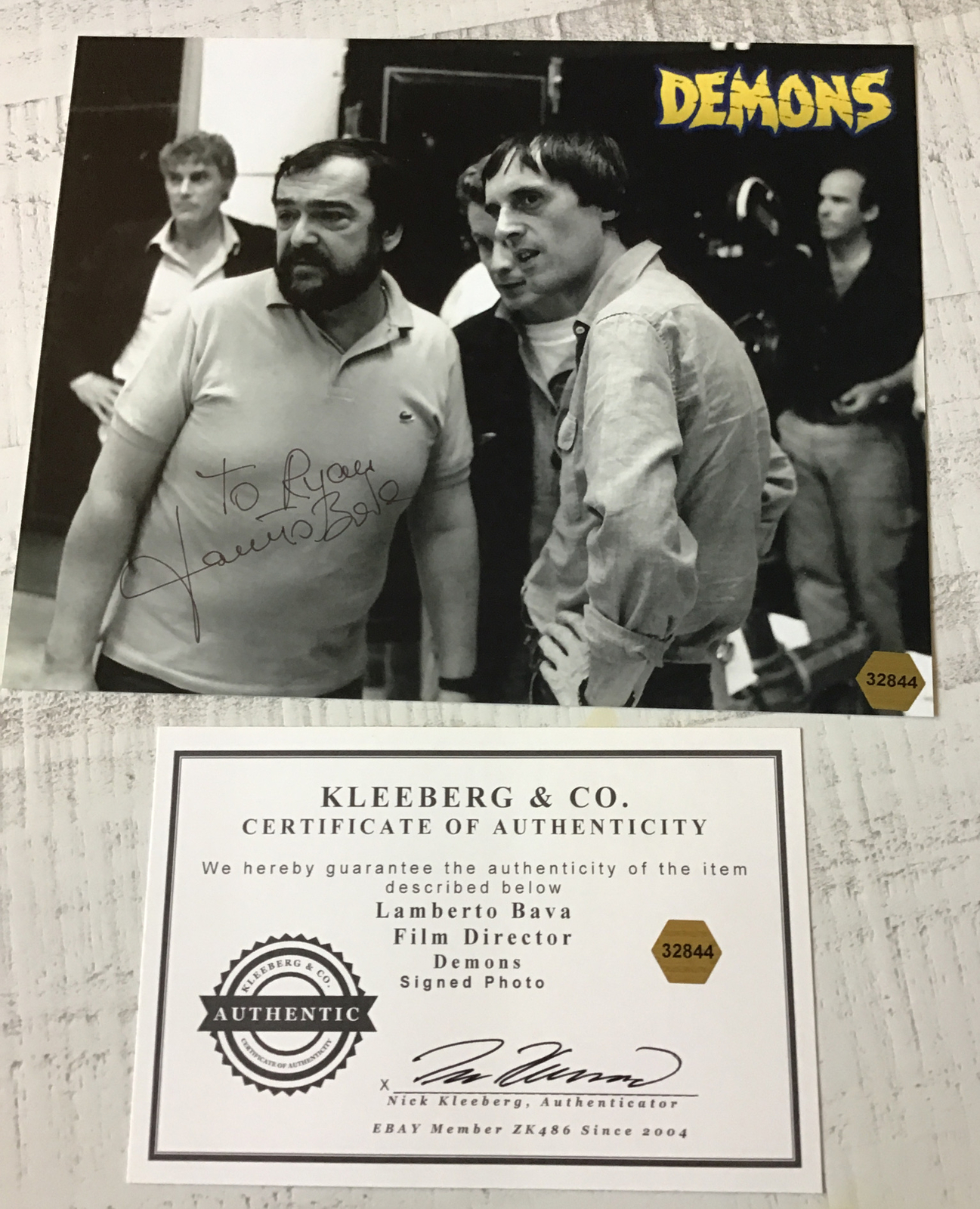 Autograph Lamberto Bava Demons Director Horror Legend On Set 8x10  Demons COA