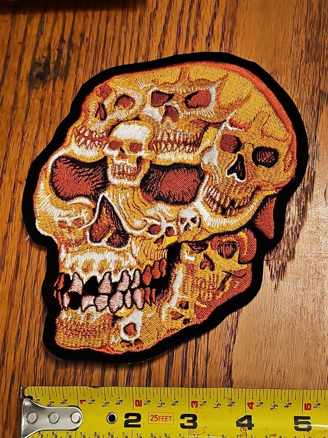 Harley MC JACKET VEST SKULL OF SKULLS PATCH LARGE EMBROIDERED 6" X 7 1/2" SEW ON
