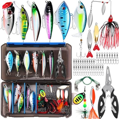 Fishing Lures Fishing Tackle Box Fishing Gifts for Men, Bass, Trout Fishing