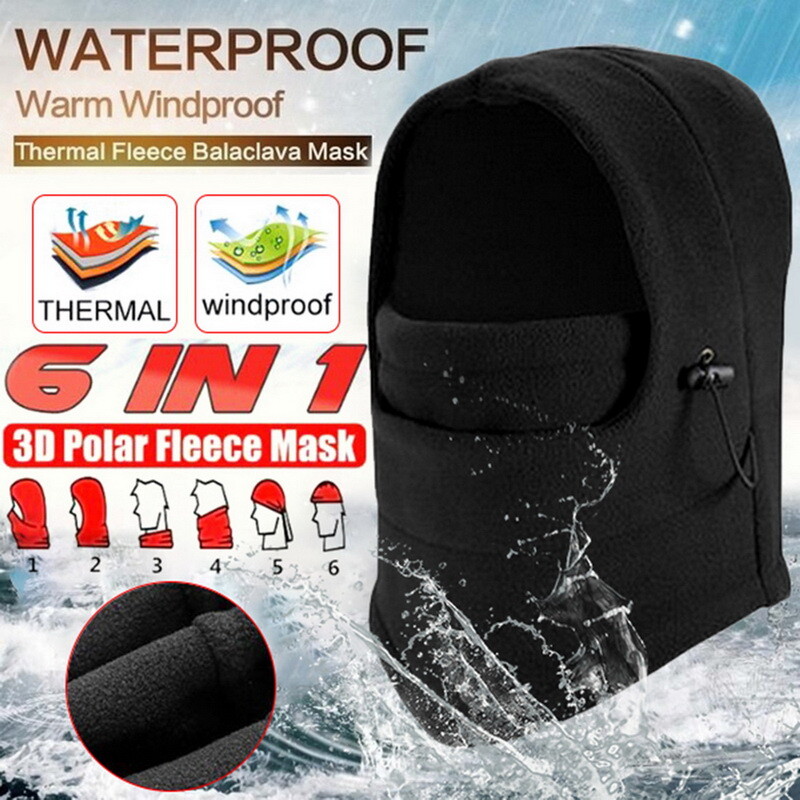 Balaclava Ski Mask 1 Hole Full Face Beanie Hat Winter Fleece Cap for Man Woman