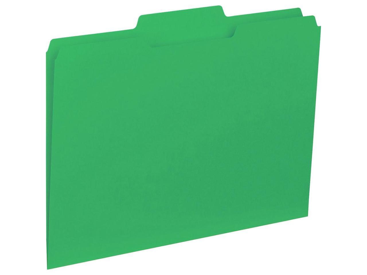 Business Source File Folder Interior Ltr 1/3" Cut 100/BX Green 43563