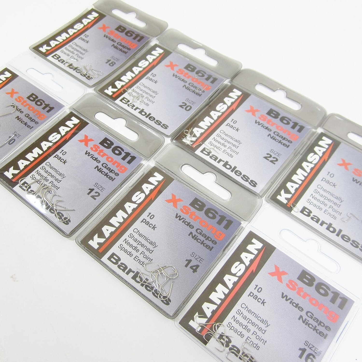 KAMASAN  B611 X-STRONG BARBLESS SPADE END HOOKS 12's (K01)